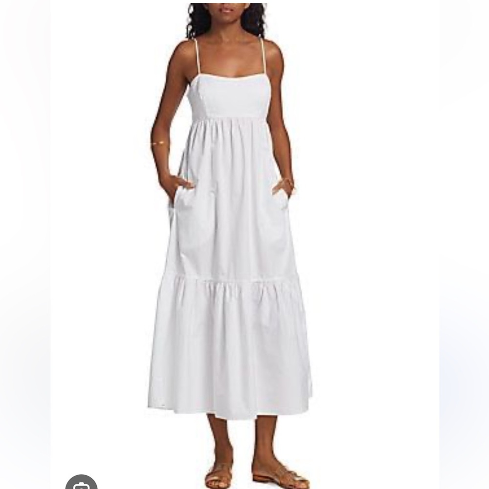 XiRENA White Sleeveless Spaghetti Strap Maxi Dress